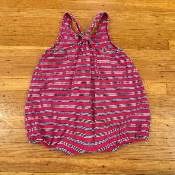 Ralph Lauren pink stripe sleeveless romper - Picture 2 of 5